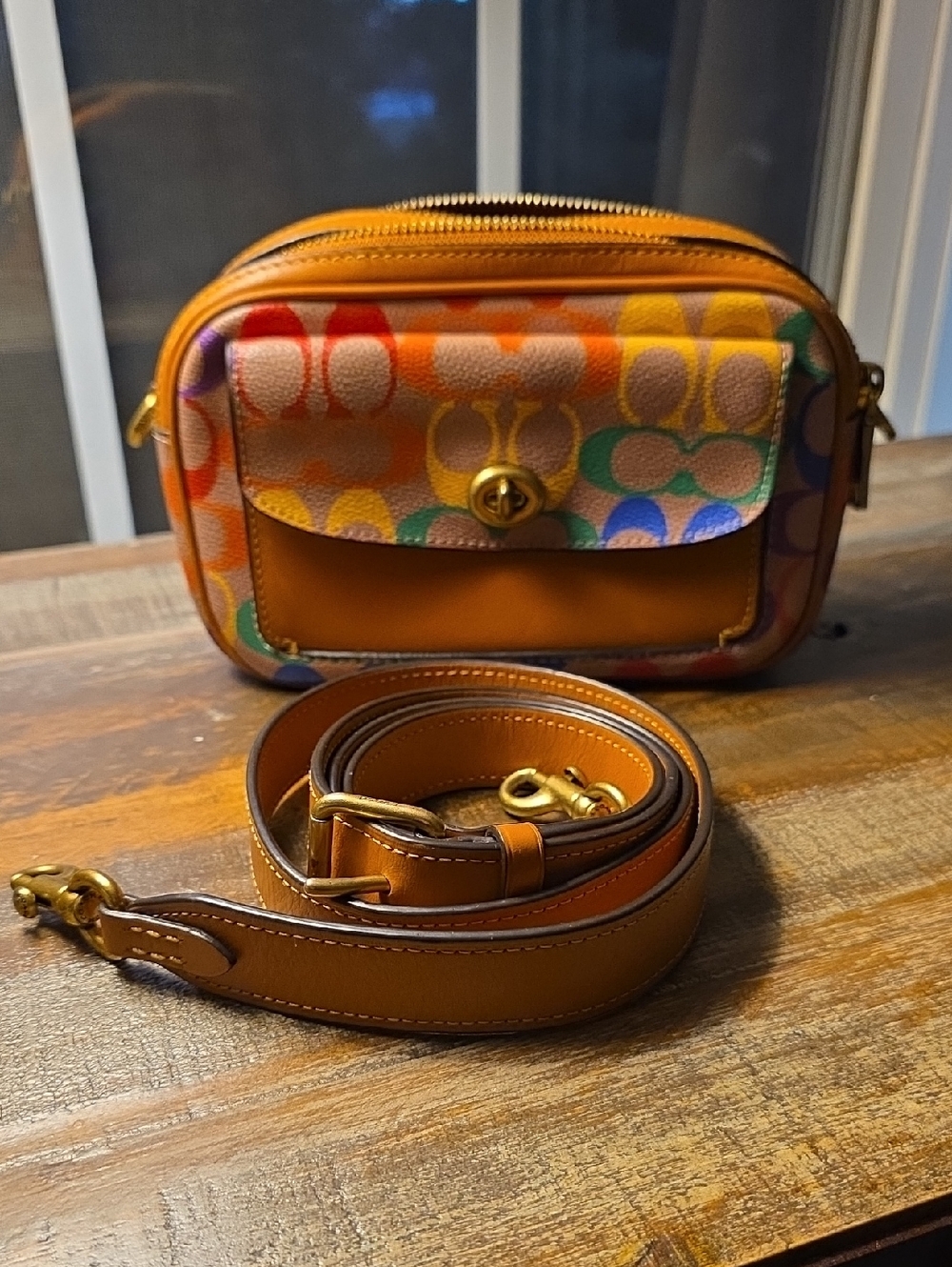 Coach Willow Camera Bag In Rainbow Signature Canvas Pride Edition